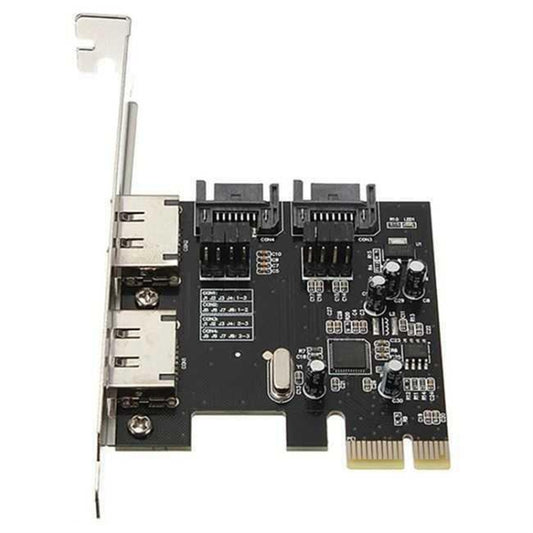 SATA PCI-E to ESATA Riser Card + SATA 3.0 6G PCIe to SATA Expansion Card - Add-on Cards by buy2fix | Online Shopping UK | buy2fix