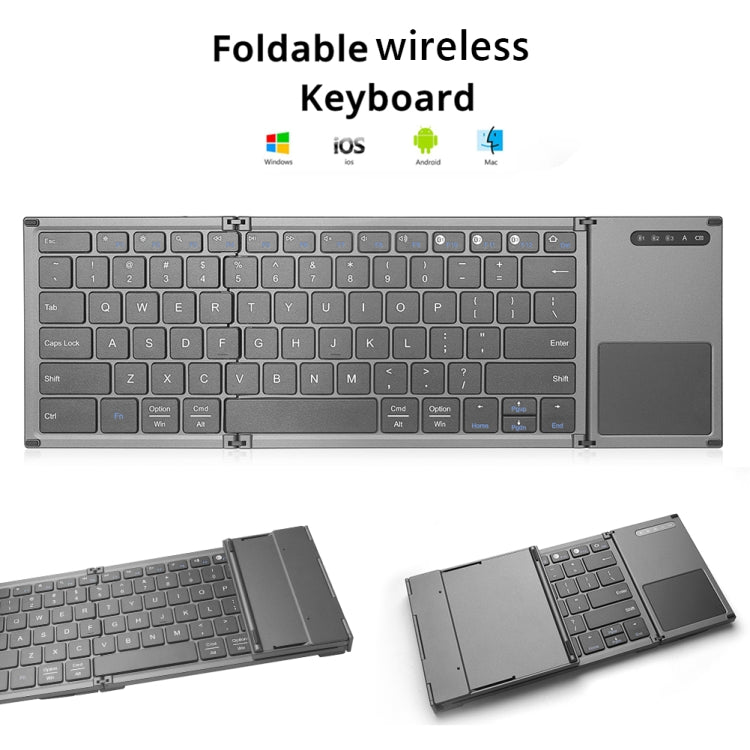 B066S Multi-function Ultra-thin Mini Wireless Three Fold Bluetooth Keyboard by buy2fix