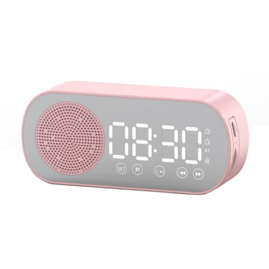 Z7 Digital Bluetooth 5.0 Speaker Multi-function Mirror Alarm Clock FM Radio(Pink) - Desktop Speaker by buy2fix | Online Shopping UK | buy2fix