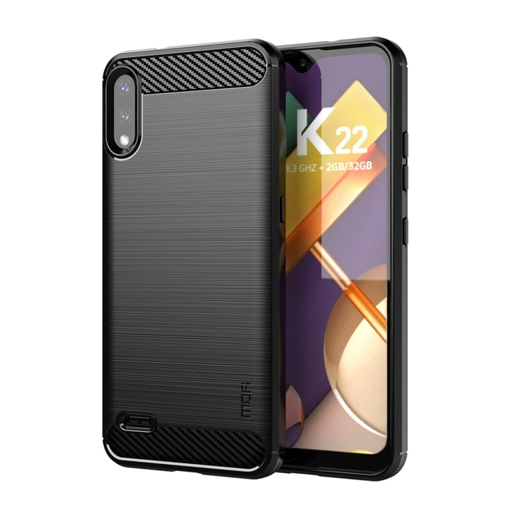 For LG K22 / K22 Plus MOFI Gentleness Brushed Carbon Fiber Soft TPU Case(Black) - LG Cases by MOFI | Online Shopping UK | buy2fix