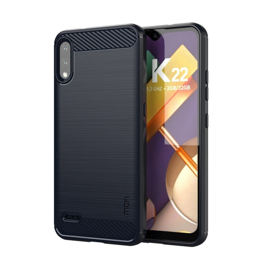 For LG K22 / K22 Plus MOFI Gentleness Brushed Carbon Fiber Soft TPU Case(Blue) - LG Cases by MOFI | Online Shopping UK | buy2fix