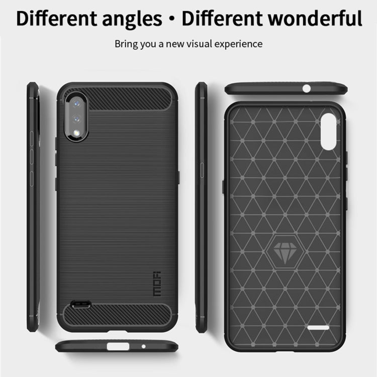 For LG K22 / K22 Plus MOFI Gentleness Brushed Carbon Fiber Soft TPU Case(Blue) - LG Cases by MOFI | Online Shopping UK | buy2fix