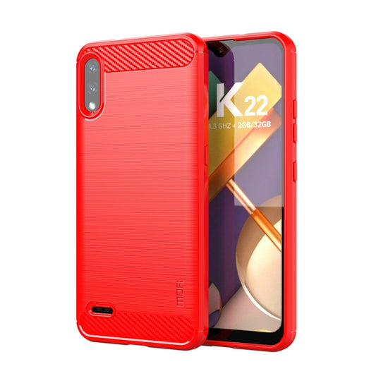 For LG K22 / K22 Plus MOFI Gentleness Brushed Carbon Fiber Soft TPU Case(Red) - LG Cases by MOFI | Online Shopping UK | buy2fix
