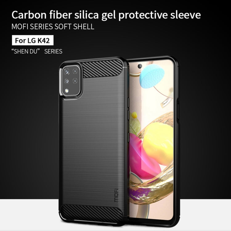 For LG K42 MOFI Gentleness Brushed Carbon Fiber Soft TPU Case(Gray) - LG Cases by MOFI | Online Shopping UK | buy2fix