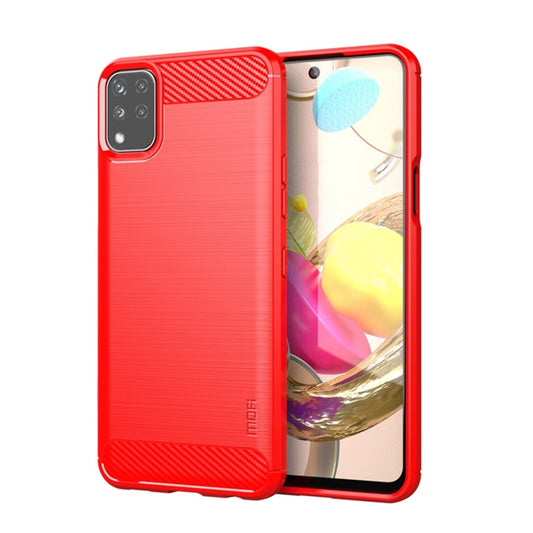For LG K42 MOFI Gentleness Brushed Carbon Fiber Soft TPU Case(Red) - LG Cases by MOFI | Online Shopping UK | buy2fix
