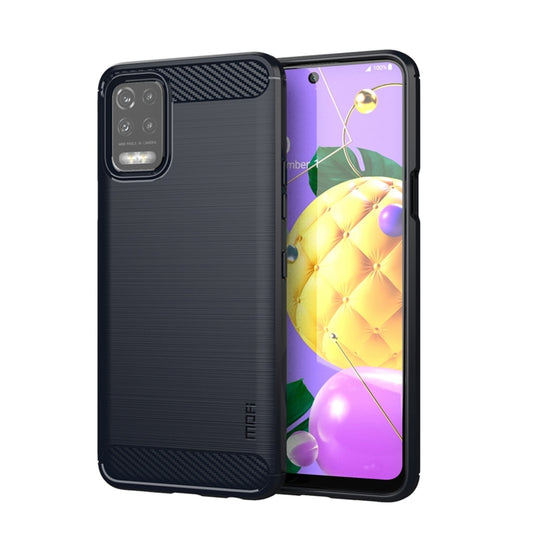 For LG K52 / K62 / K62+ / Q52 / Q62  MOFI Gentleness Brushed Carbon Fiber Soft TPU Case(Blue) - LG Cases by MOFI | Online Shopping UK | buy2fix