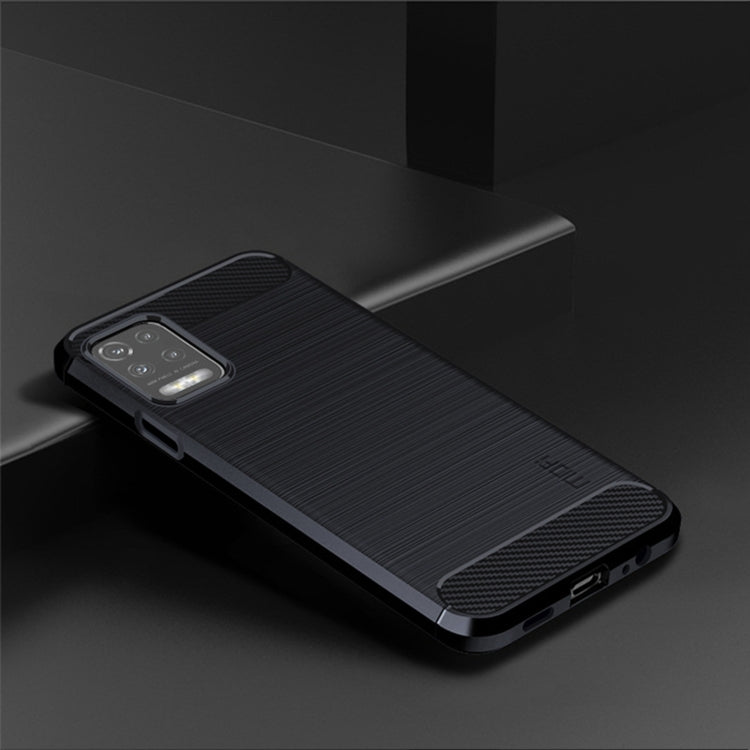 For LG K52 / K62 / K62+ / Q52 / Q62  MOFI Gentleness Brushed Carbon Fiber Soft TPU Case(Blue) - LG Cases by MOFI | Online Shopping UK | buy2fix
