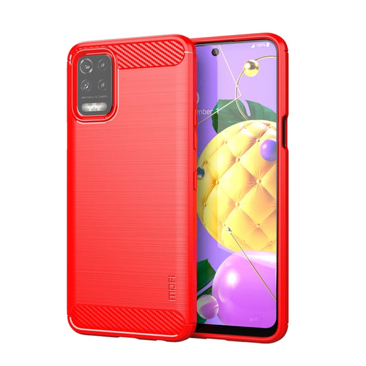 For LG K52 / K62 / K62+ / Q52 / Q62  MOFI Gentleness Brushed Carbon Fiber Soft TPU Case(Red) - LG Cases by MOFI | Online Shopping UK | buy2fix