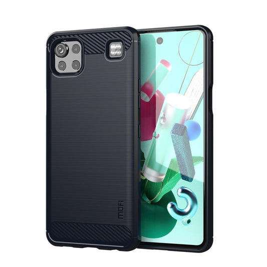 For LG K92 MOFI Gentleness Brushed Carbon Fiber Soft TPU Case(Blue) - LG Cases by MOFI | Online Shopping UK | buy2fix