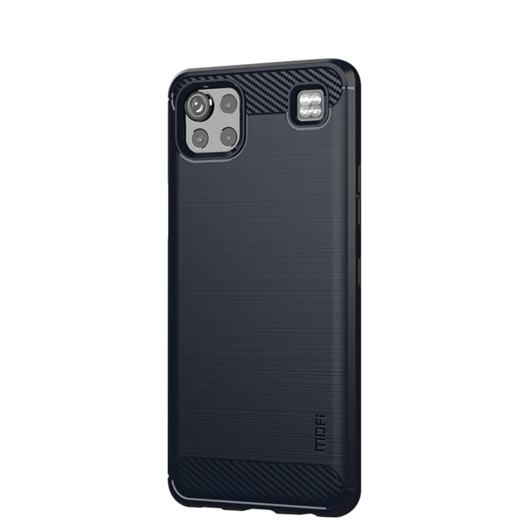 For LG K92 MOFI Gentleness Brushed Carbon Fiber Soft TPU Case(Blue) - LG Cases by MOFI | Online Shopping UK | buy2fix