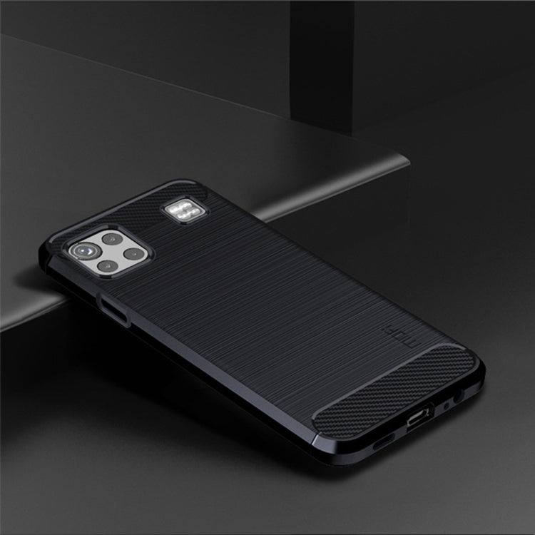 For LG K92 MOFI Gentleness Brushed Carbon Fiber Soft TPU Case(Blue) - LG Cases by MOFI | Online Shopping UK | buy2fix