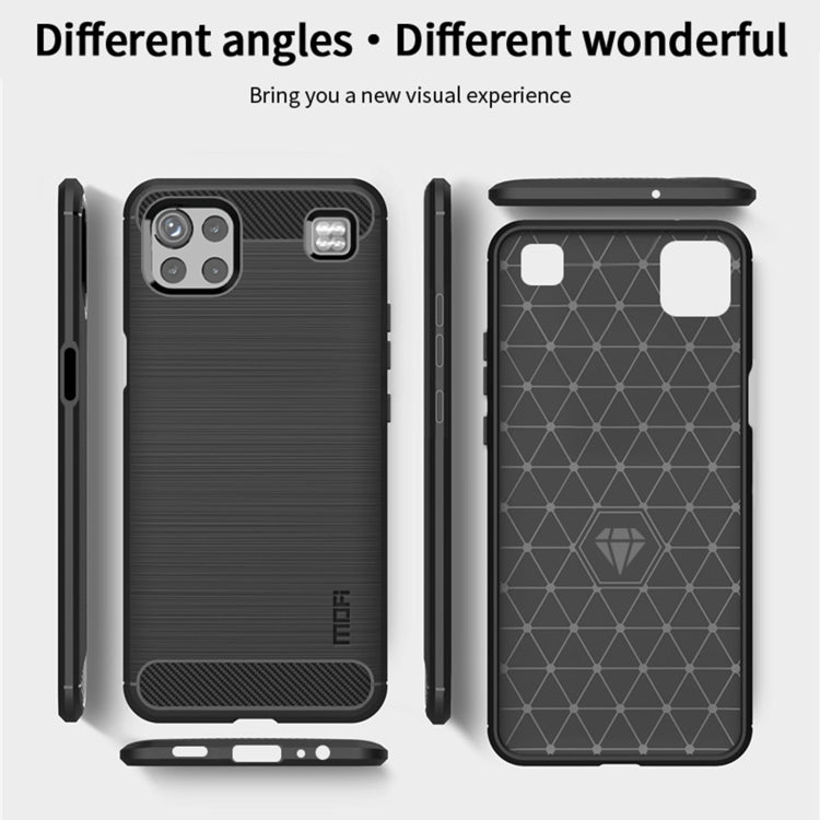 For LG K92 MOFI Gentleness Brushed Carbon Fiber Soft TPU Case(Blue) - LG Cases by MOFI | Online Shopping UK | buy2fix