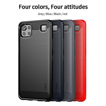For LG K92 MOFI Gentleness Brushed Carbon Fiber Soft TPU Case(Blue) - LG Cases by MOFI | Online Shopping UK | buy2fix