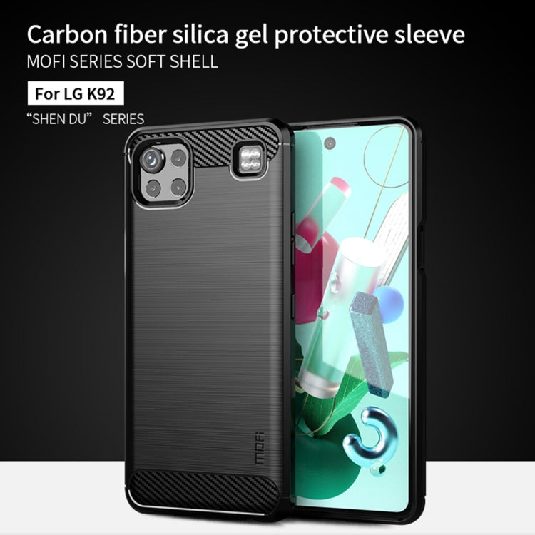 For LG K92 MOFI Gentleness Brushed Carbon Fiber Soft TPU Case(Gray) - LG Cases by MOFI | Online Shopping UK | buy2fix
