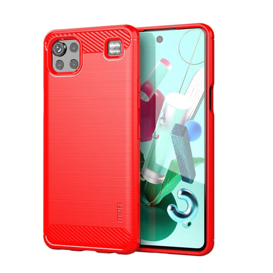 For LG K92 MOFI Gentleness Brushed Carbon Fiber Soft TPU Case(Red) - LG Cases by MOFI | Online Shopping UK | buy2fix