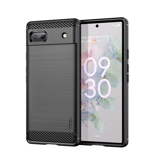 For Google Pixel 6A MOFI Gentleness Brushed Carbon Fiber Soft TPU Case(Black) - Google Cases by MOFI | Online Shopping UK | buy2fix