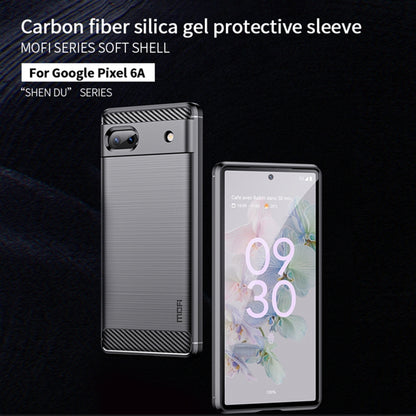 For Google Pixel 6A MOFI Gentleness Brushed Carbon Fiber Soft TPU Case(Blue) - Google Cases by MOFI | Online Shopping UK | buy2fix