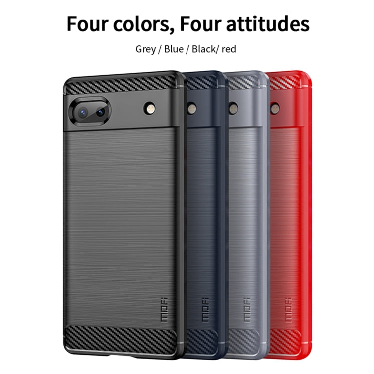 For Google Pixel 6A MOFI Gentleness Brushed Carbon Fiber Soft TPU Case(Blue) - Google Cases by MOFI | Online Shopping UK | buy2fix