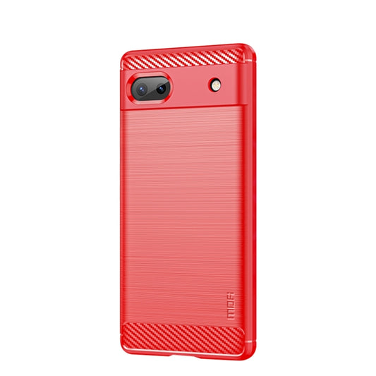 For Google Pixel 6A MOFI Gentleness Brushed Carbon Fiber Soft TPU Case(Red) - Google Cases by MOFI | Online Shopping UK | buy2fix