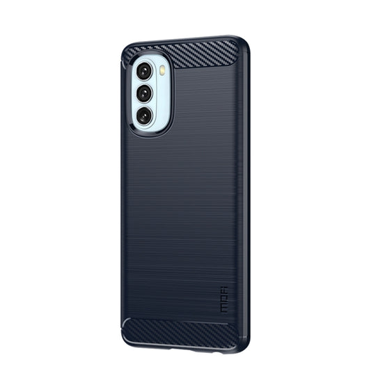 For Motorola Moto G51  5G MOFI Gentleness Brushed Carbon Fiber Soft TPU Case(Blue) - Motorola Cases by MOFI | Online Shopping UK | buy2fix