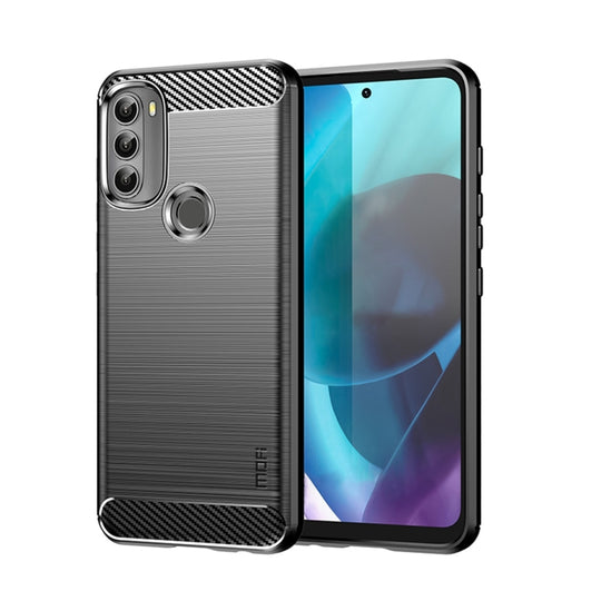 For Motorola Moto G71 5G MOFI Gentleness Brushed Carbon Fiber Soft TPU Case(Black)