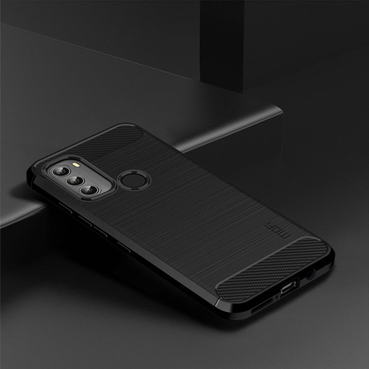 For Motorola Moto G71 5G MOFI Gentleness Brushed Carbon Fiber Soft TPU Case(Black) - Motorola Cases by MOFI | Online Shopping UK | buy2fix