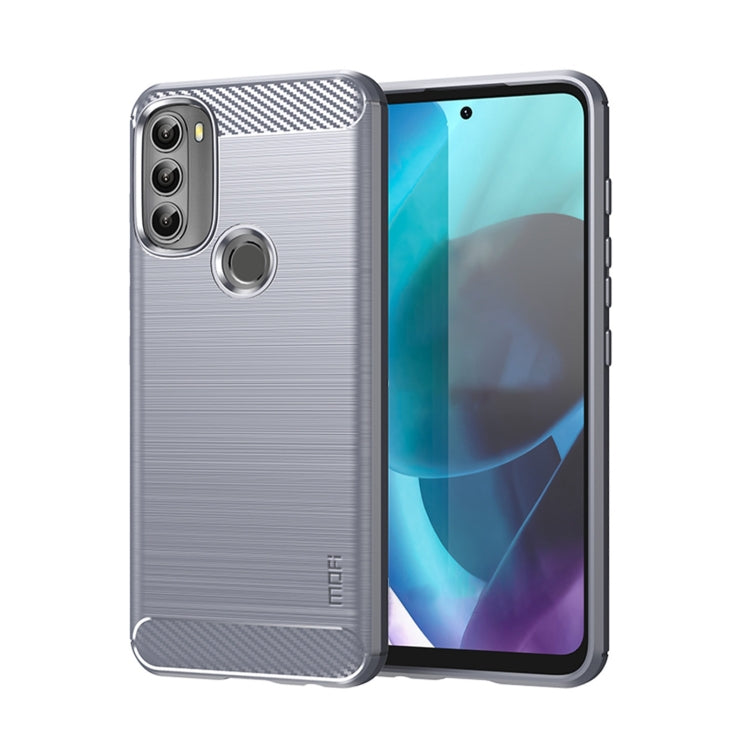 For Motorola Moto G71 5G MOFI Gentleness Brushed Carbon Fiber Soft TPU Case(Gray) - Motorola Cases by MOFI | Online Shopping UK | buy2fix
