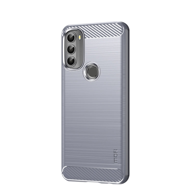 For Motorola Moto G71 5G MOFI Gentleness Brushed Carbon Fiber Soft TPU Case(Gray) - Motorola Cases by MOFI | Online Shopping UK | buy2fix