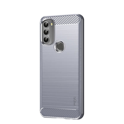 For Motorola Moto G71 5G MOFI Gentleness Brushed Carbon Fiber Soft TPU Case(Gray) - Motorola Cases by MOFI | Online Shopping UK | buy2fix
