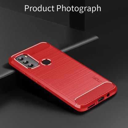 For Motorola Moto G71 5G MOFI Gentleness Brushed Carbon Fiber Soft TPU Case(Red) - Motorola Cases by MOFI | Online Shopping UK | buy2fix