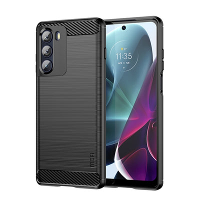 For Motorola Moto G200 5G / Edge S30 MOFI Gentleness Brushed Carbon Fiber Soft TPU Case(Black) - Motorola Cases by MOFI | Online Shopping UK | buy2fix