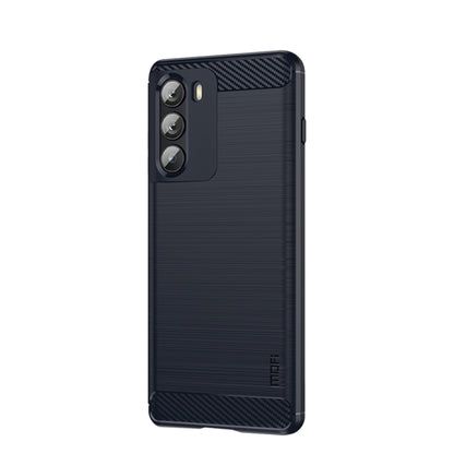 For Motorola Moto G200 5G / Edge S30 MOFI Gentleness Brushed Carbon Fiber Soft TPU Case(Blue) - Motorola Cases by MOFI | Online Shopping UK | buy2fix