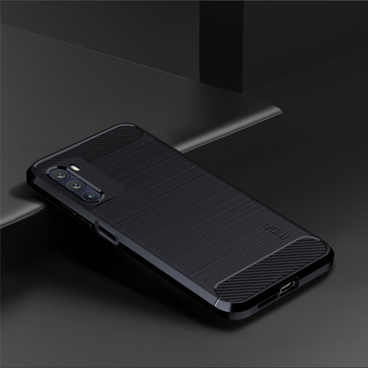 For Motorola Moto G200 5G / Edge S30 MOFI Gentleness Brushed Carbon Fiber Soft TPU Case(Blue) - Motorola Cases by MOFI | Online Shopping UK | buy2fix