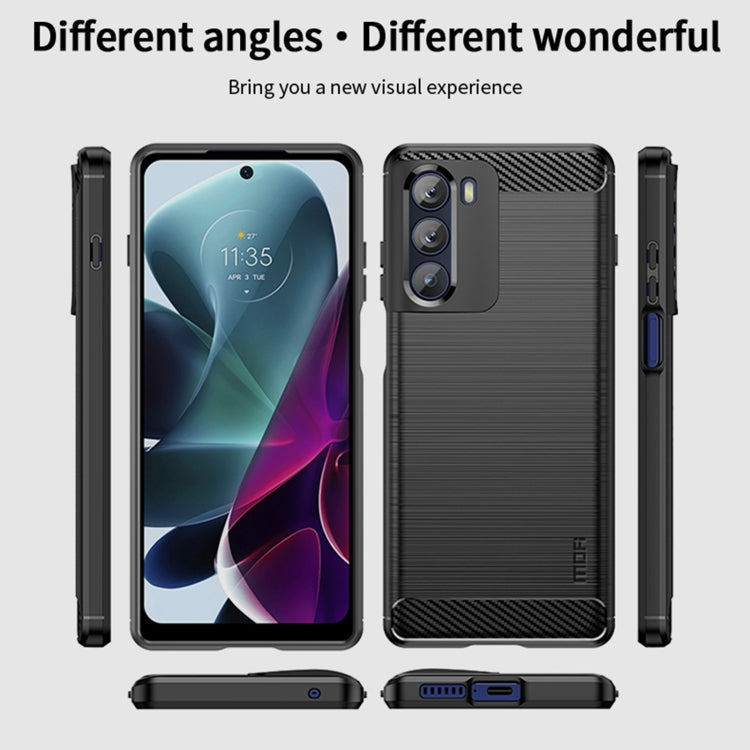 For Motorola Moto G200 5G / Edge S30 MOFI Gentleness Brushed Carbon Fiber Soft TPU Case(Blue) - Motorola Cases by MOFI | Online Shopping UK | buy2fix