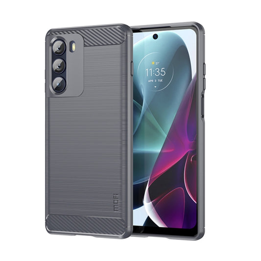 For Motorola Moto G200 5G / Edge S30 MOFI Gentleness Brushed Carbon Fiber Soft TPU Case(Gray) - Motorola Cases by MOFI | Online Shopping UK | buy2fix
