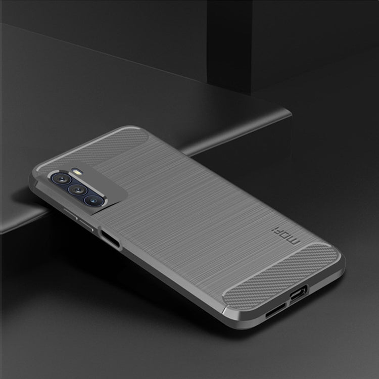 For Motorola Moto G200 5G / Edge S30 MOFI Gentleness Brushed Carbon Fiber Soft TPU Case(Gray) - Motorola Cases by MOFI | Online Shopping UK | buy2fix