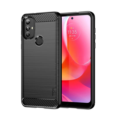 For Motorola Moto G Power 2022 MOFI Gentleness Brushed Carbon Fiber Soft TPU Case(Black) - Motorola Cases by MOFI | Online Shopping UK | buy2fix