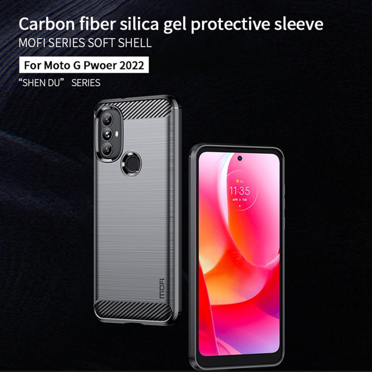 For Motorola Moto G Power 2022 MOFI Gentleness Brushed Carbon Fiber Soft TPU Case(Black) - Motorola Cases by MOFI | Online Shopping UK | buy2fix