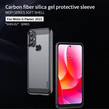 For Motorola Moto G Power 2022 MOFI Gentleness Brushed Carbon Fiber Soft TPU Case(Black) - Motorola Cases by MOFI | Online Shopping UK | buy2fix