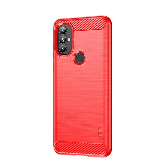 For Motorola Moto G Power 2022 MOFI Gentleness Brushed Carbon Fiber Soft TPU Case(Red) - Motorola Cases by MOFI | Online Shopping UK | buy2fix