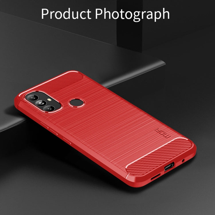 For Motorola Moto G Power 2022 MOFI Gentleness Brushed Carbon Fiber Soft TPU Case(Red) - Motorola Cases by MOFI | Online Shopping UK | buy2fix