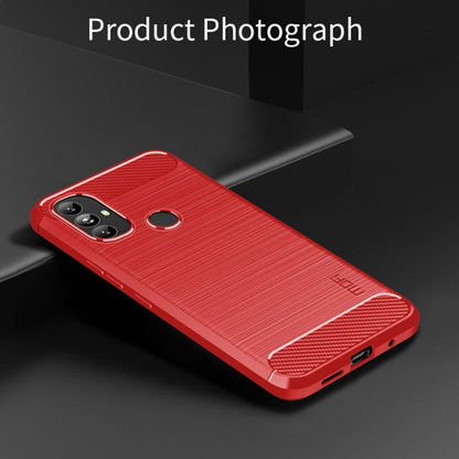 For Motorola Moto G Power 2022 MOFI Gentleness Brushed Carbon Fiber Soft TPU Case(Red) - Motorola Cases by MOFI | Online Shopping UK | buy2fix