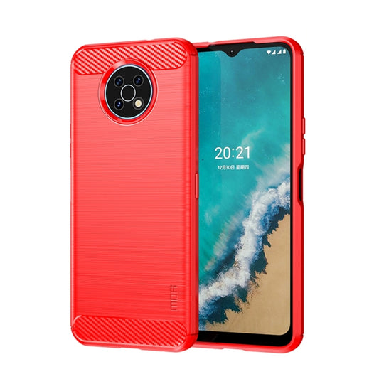 For Nokia G50 MOFI Gentleness Brushed Carbon Fiber Soft TPU Case(Red) - Nokia Cases by MOFI | Online Shopping UK | buy2fix