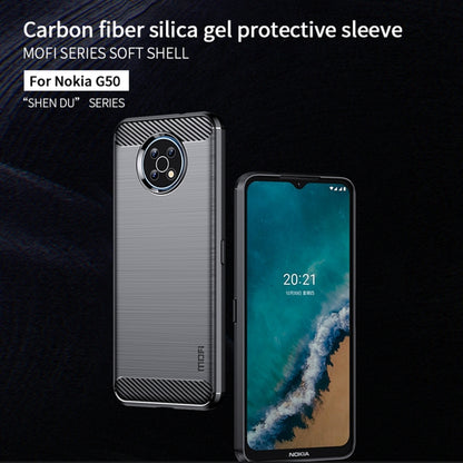 For Nokia G50 MOFI Gentleness Brushed Carbon Fiber Soft TPU Case(Red) - Nokia Cases by MOFI | Online Shopping UK | buy2fix