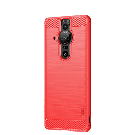 For Sony Xperia Pro-I MOFI Gentleness Brushed Carbon Fiber Soft TPU Case(Red) - Sony Cases by MOFI | Online Shopping UK | buy2fix