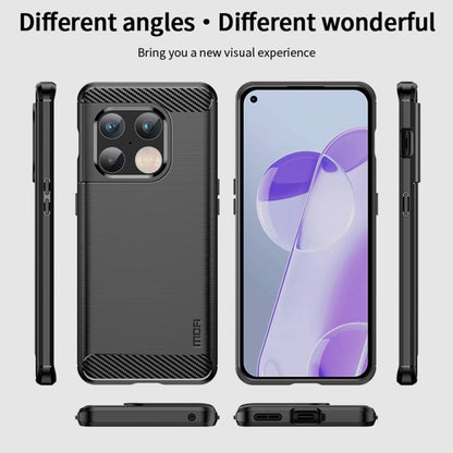 For OnePlus 10 Pro 5G MOFI Gentleness Brushed Carbon Fiber Soft TPU Case(Black) - OnePlus Cases by MOFI | Online Shopping UK | buy2fix