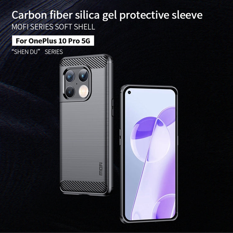 For OnePlus 10 Pro 5G MOFI Gentleness Brushed Carbon Fiber Soft TPU Case(Grey) - OnePlus Cases by MOFI | Online Shopping UK | buy2fix
