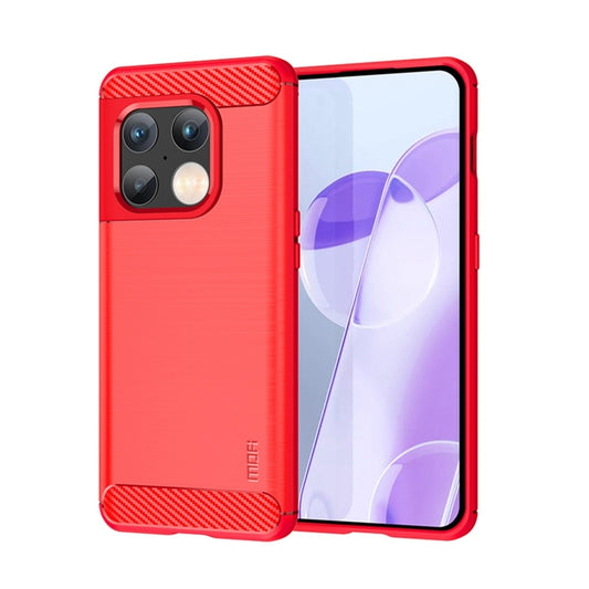 For OnePlus 10 Pro 5G MOFI Gentleness Brushed Carbon Fiber Soft TPU Case(Red) - OnePlus Cases by MOFI | Online Shopping UK | buy2fix