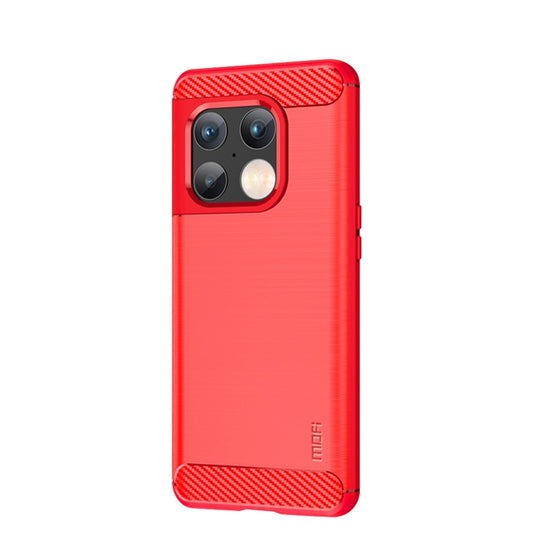 For OnePlus 10 Pro 5G MOFI Gentleness Brushed Carbon Fiber Soft TPU Case(Red) - OnePlus Cases by MOFI | Online Shopping UK | buy2fix