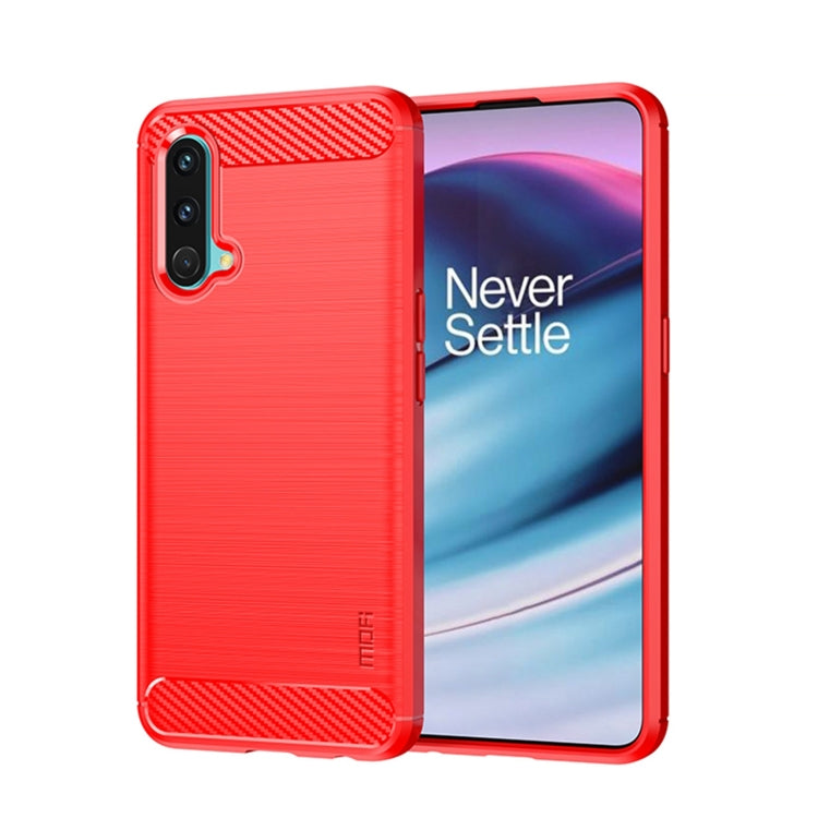For OnePlus Nord CE 5G MOFI Gentleness Brushed Carbon Fiber Soft TPU Case(Red) - OnePlus Cases by MOFI | Online Shopping UK | buy2fix